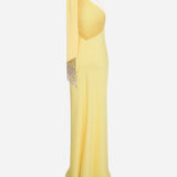 Brice - One Shoulder Satin Maxi Dress in Yellow