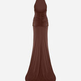 Rami - Open-Back Jersey Maxi Dress With Train in Brown