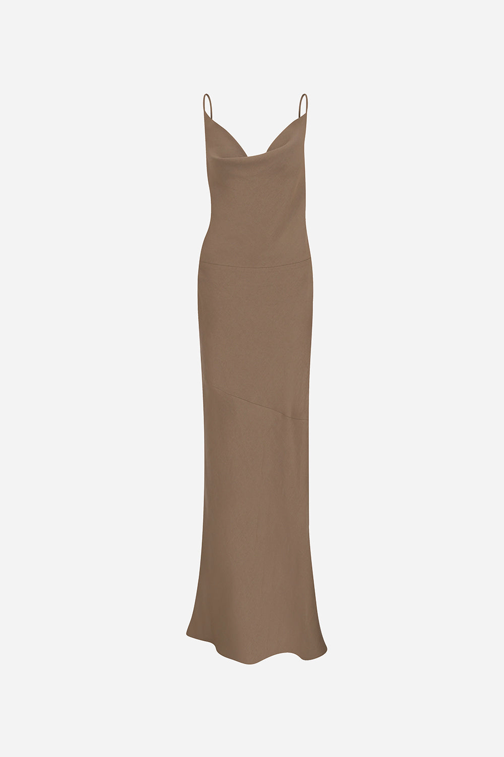Welch-Cowl-Neck Open-Back Linen Maxi Dress – ILA Official