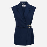 Wales-Vest Linen Jacket Wih Accessory Detail