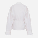Greta-Draped Linen Shirt With Accessory Detail