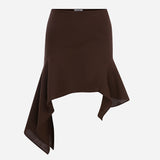 Daniela-Ruffled Linen Mini Skirt