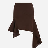 Daniela-Ruffled Linen Mini Skirt