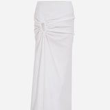 Blass-Linen Midi Skirt With Accessory Detail