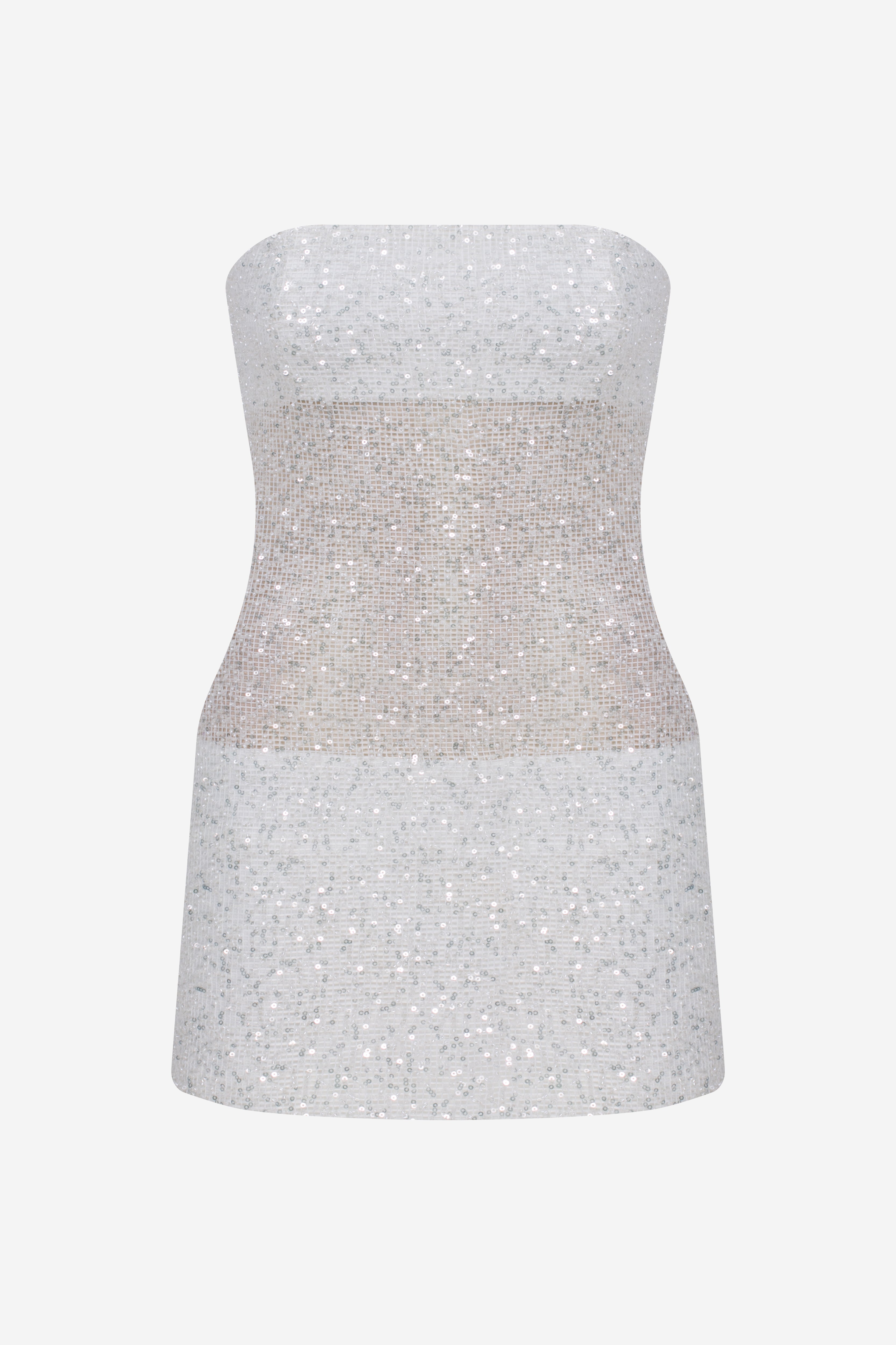 Lisa-Strapless Mini Sequin Dress in White – ILA Official