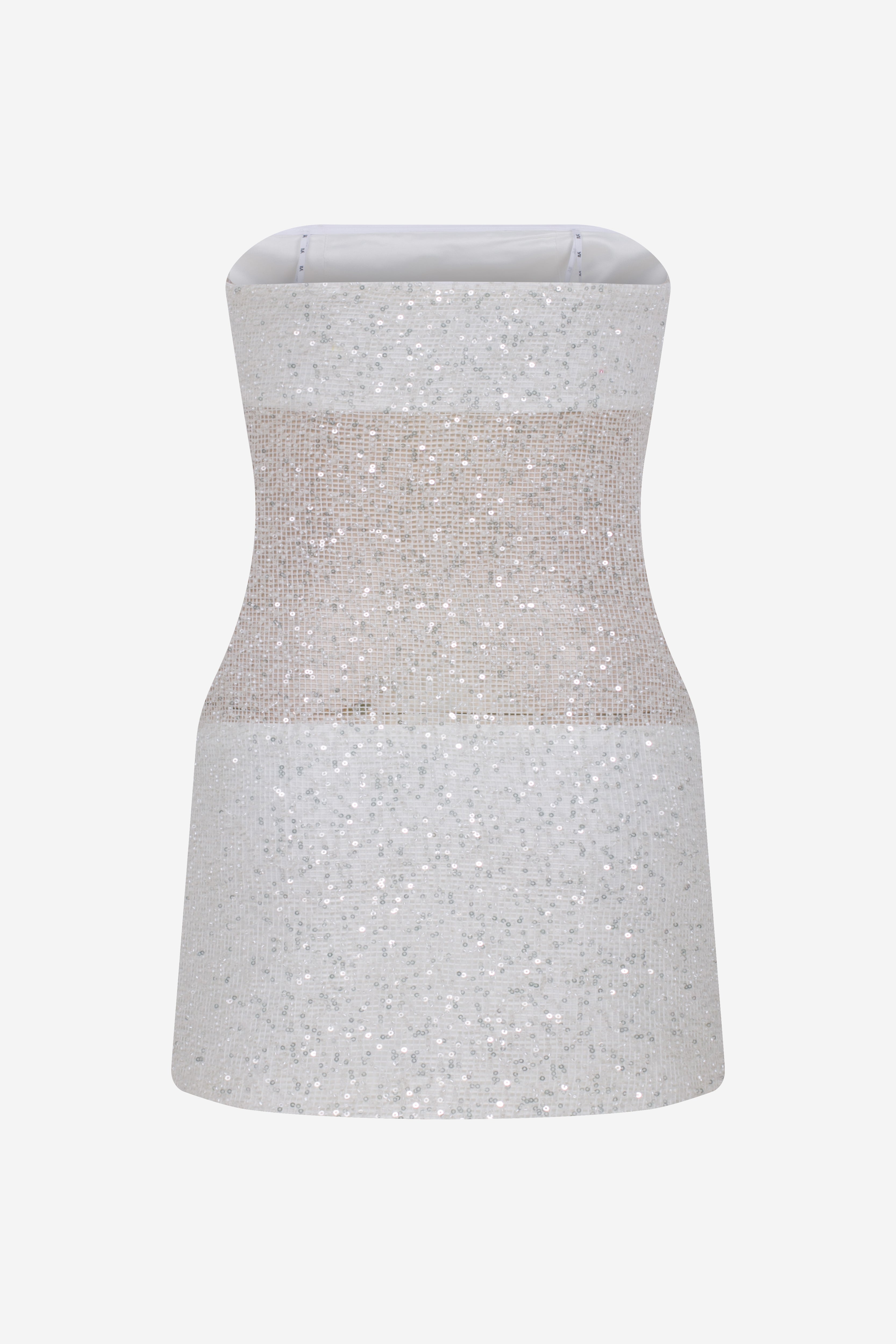 Lisa-Strapless Mini Sequin Dress in White ILA Official Lisa-Strapless Mini Sequin Dress in White ILA Official