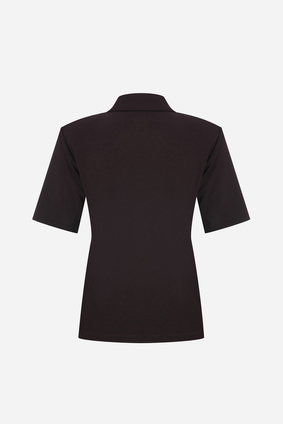 Ciara-Polo Neck T-Shirt in Brown