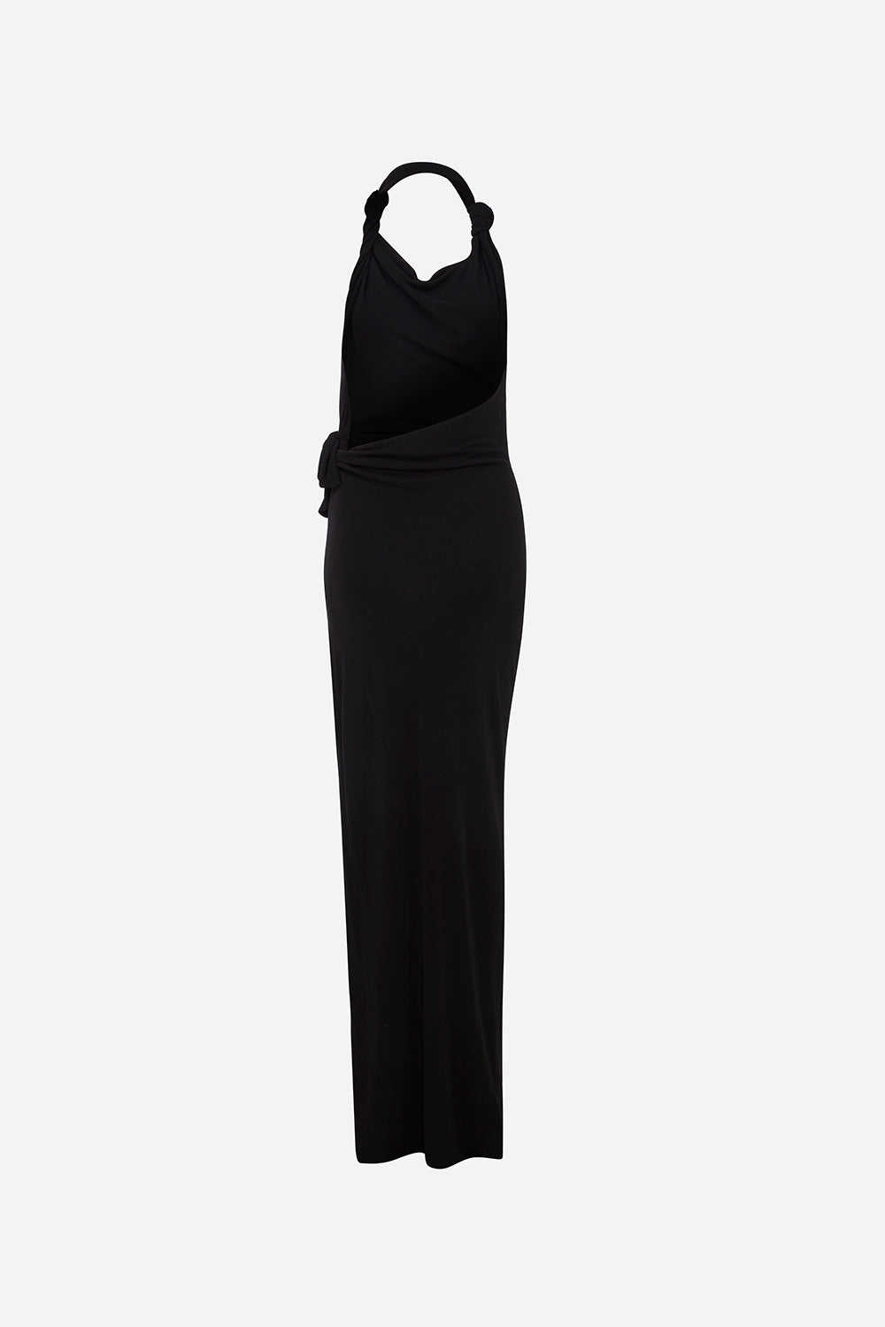 Harper-Asymmetric Cowl Neck Open-Back Jersey Maxi Dress in Black – ILA Official