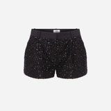 Wendy - Beaded Sequin Shorts in Black