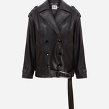 Joey - Leather Trench Jacket