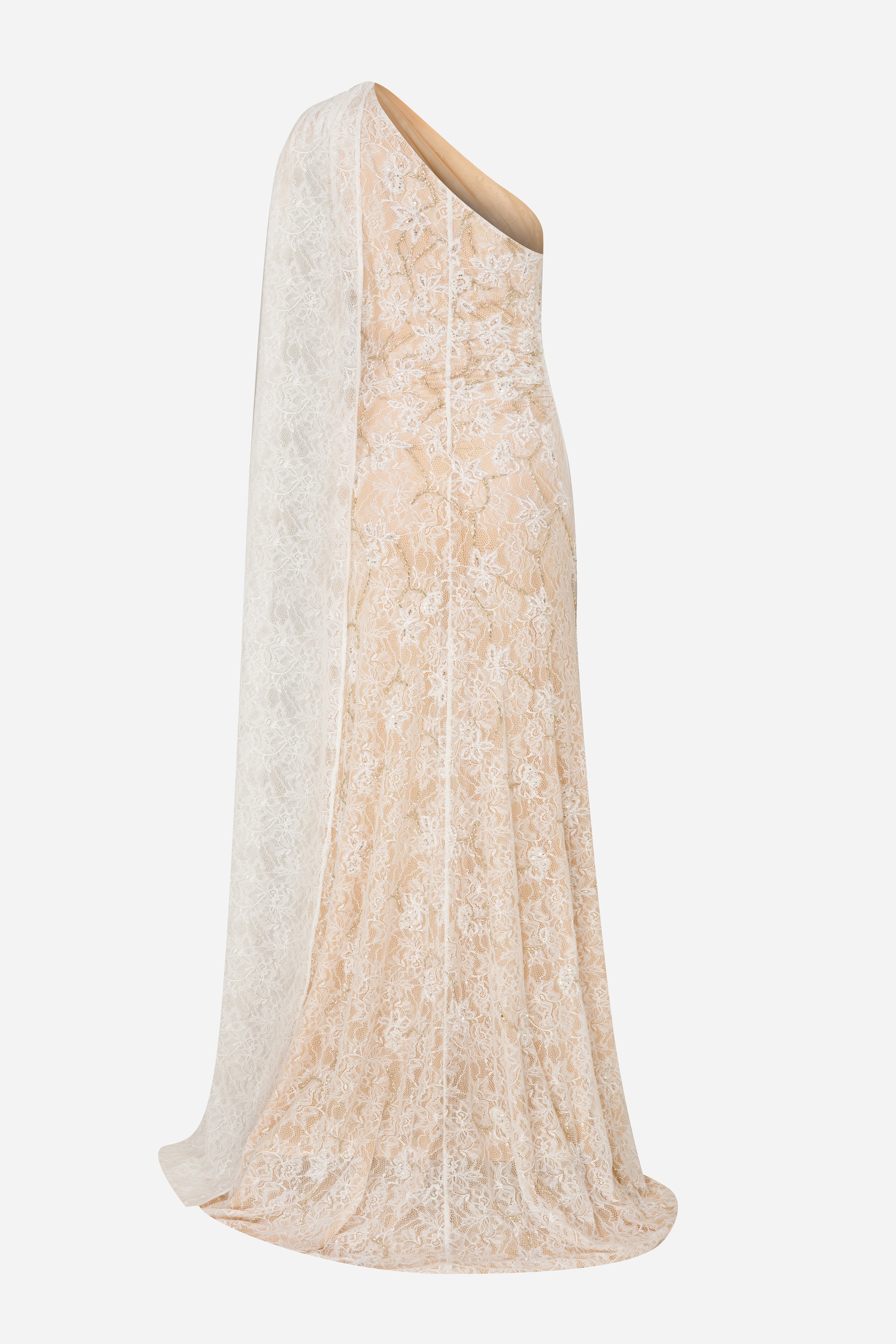 Maria-Hand-Embroidered One Shoulder Lace Gown ILA Official Maria-Hand-Embroidered One Shoulder Lace Gown ILA Official
