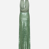 Yuna - Cowl Neck Sequin Maxi Dress With Front Slit