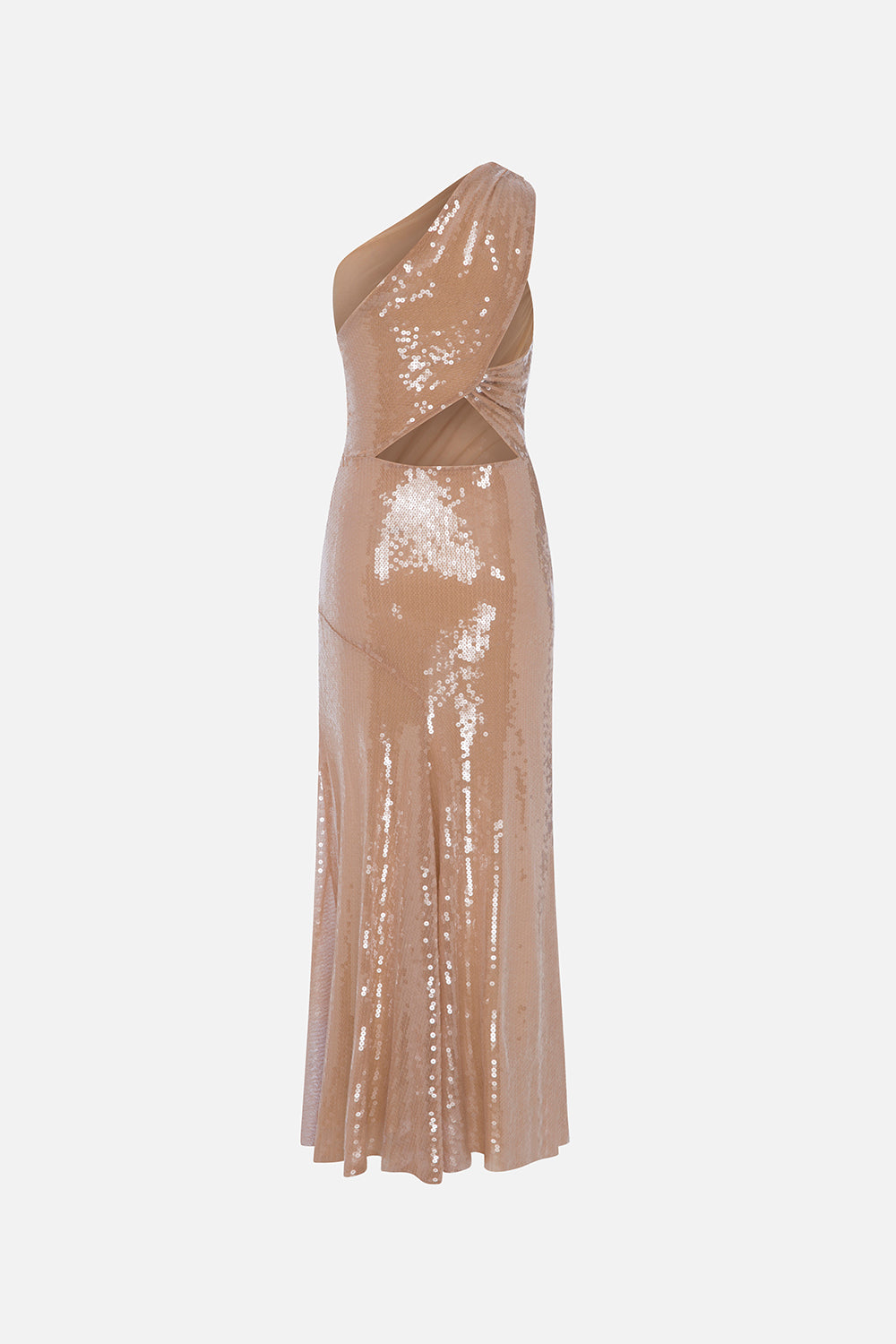 nude sequin midi dress ILA CHER DRESS IN NUDE SEQUIN