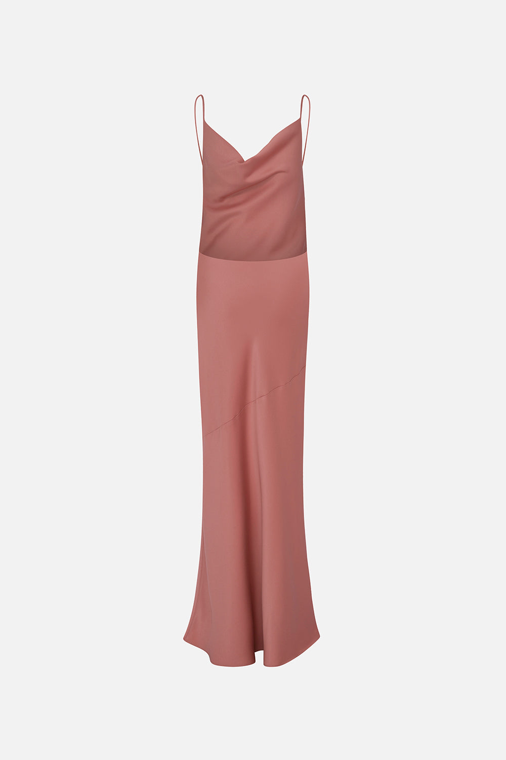 Noemie-Cowl-Neck Open-Back Satin Maxi Dress in Blush Pink – ILA Official
