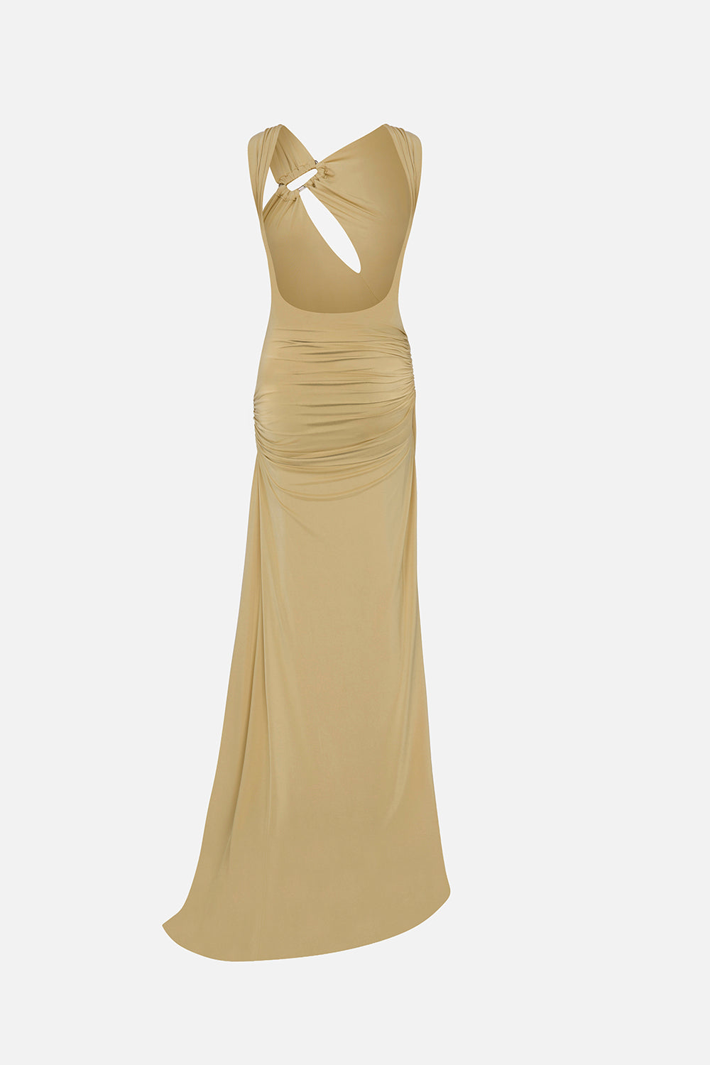 ruched jersey maxi dress Karen Millen Petite Premium Ruched Jersey Maxi Dress in Chocolate
