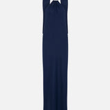 Lena-Open-Back Linen Maxi Dress With Accessory Detail