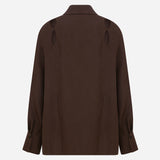 Alda - Linen Shirt With Cut Out Details in Brown