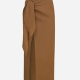 Lear-Linen Tie-Detail Midi Skirt