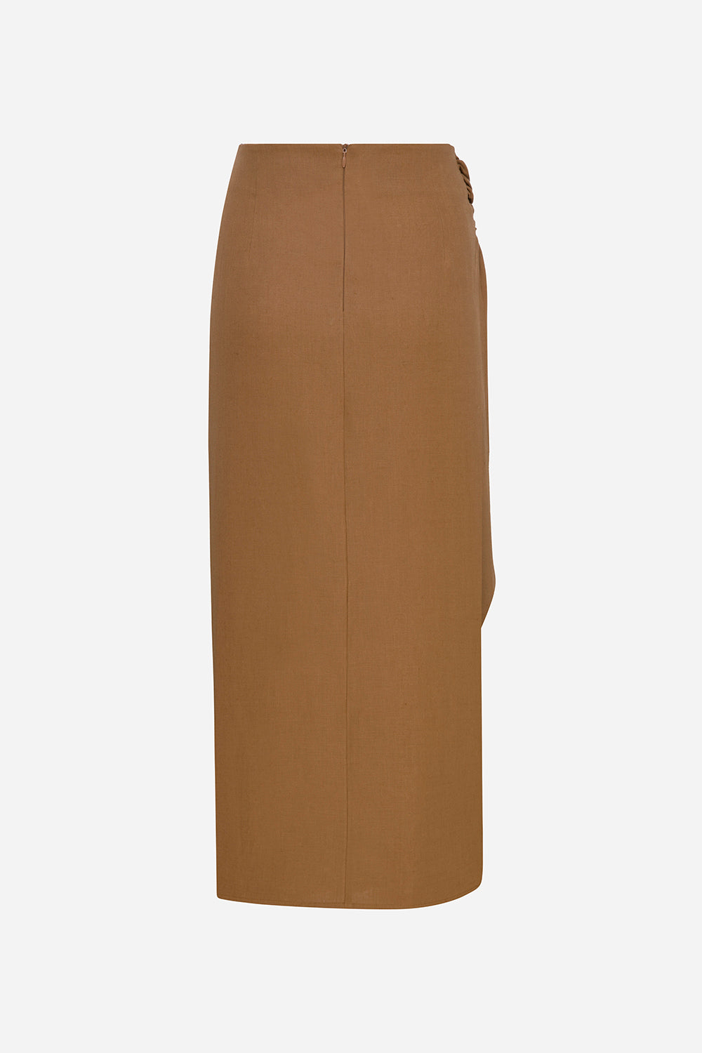Lear-Linen Tie-Detail Midi Skirt
