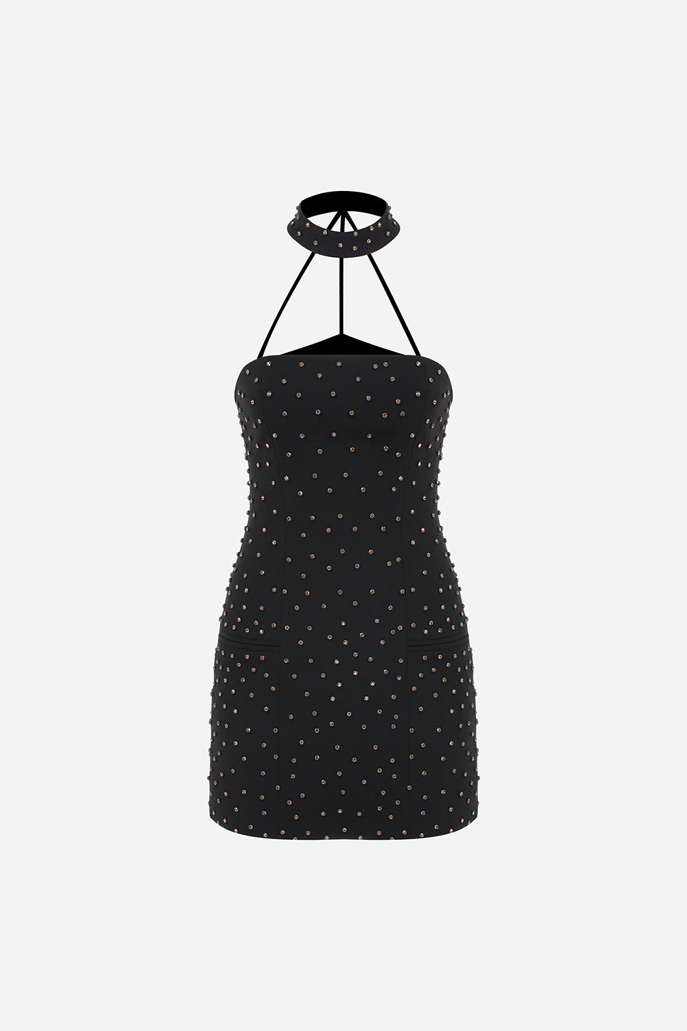 Bonnie - Embellished Strapless Mini Dress With Choker