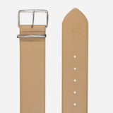 Mel - Wide Leather Belt With Silver Buckle