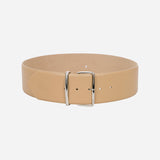 Melanie - Wide Leather Belt With Silver Buckle