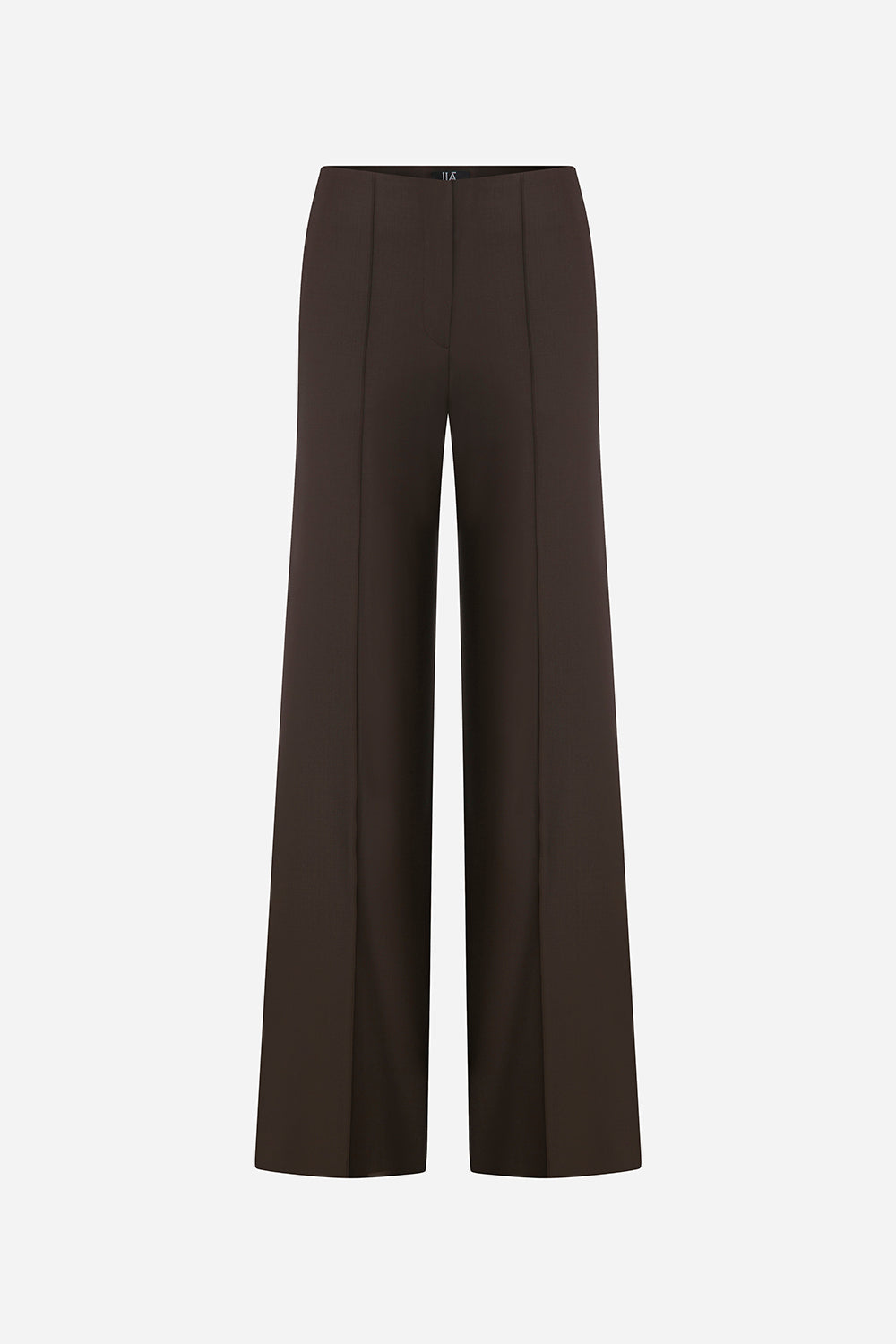 Syvie-Regular Fit Wool Trousers in Brown
