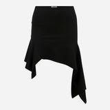 Rina-Ruffled Knit Mini Skirt