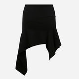 Rina-Ruffled Knit Mini Skirt