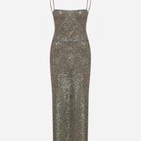 Anissa-Backless Sequin Midi Dress