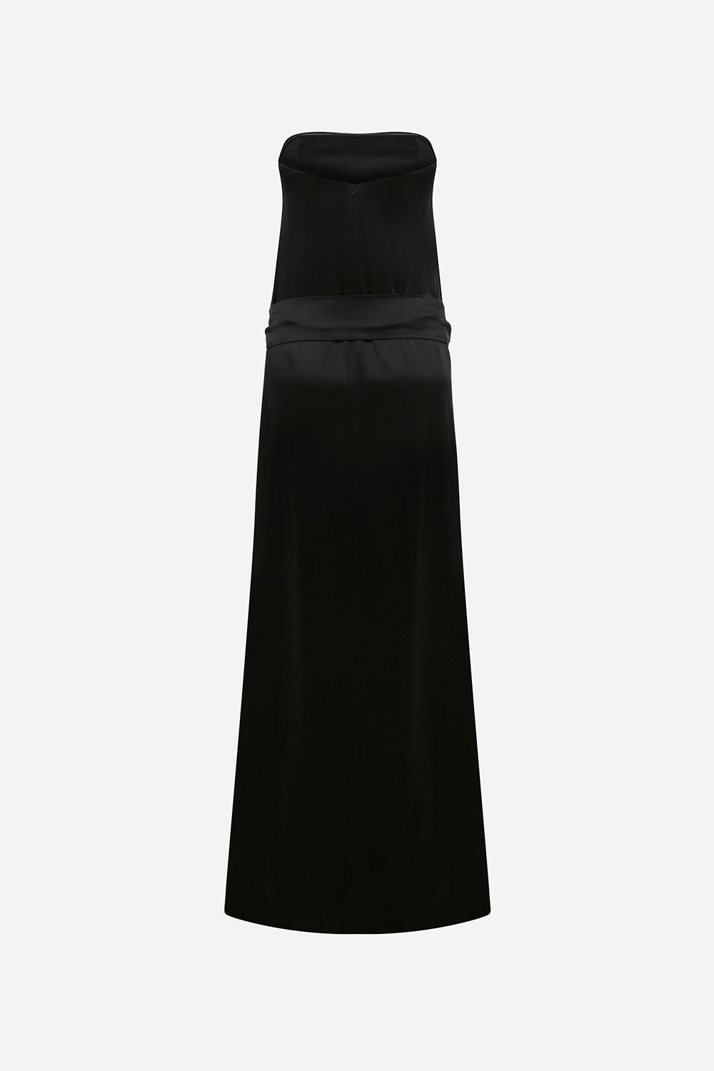 Cindy-Strapless Flowy Satin Maxi Dress With Detachable Belt ILA Official Cindy-Strapless Flowy Satin Maxi Dress With Detachable Belt ILA Official