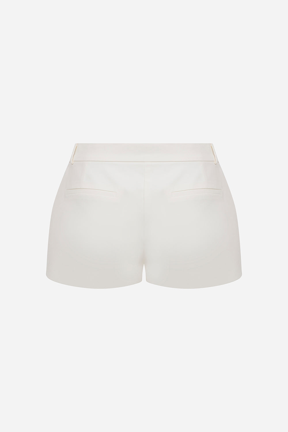 Lou-Tailored Pleated Mini Shorts in White