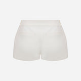 Lou-Tailored Pleated Mini Shorts in White