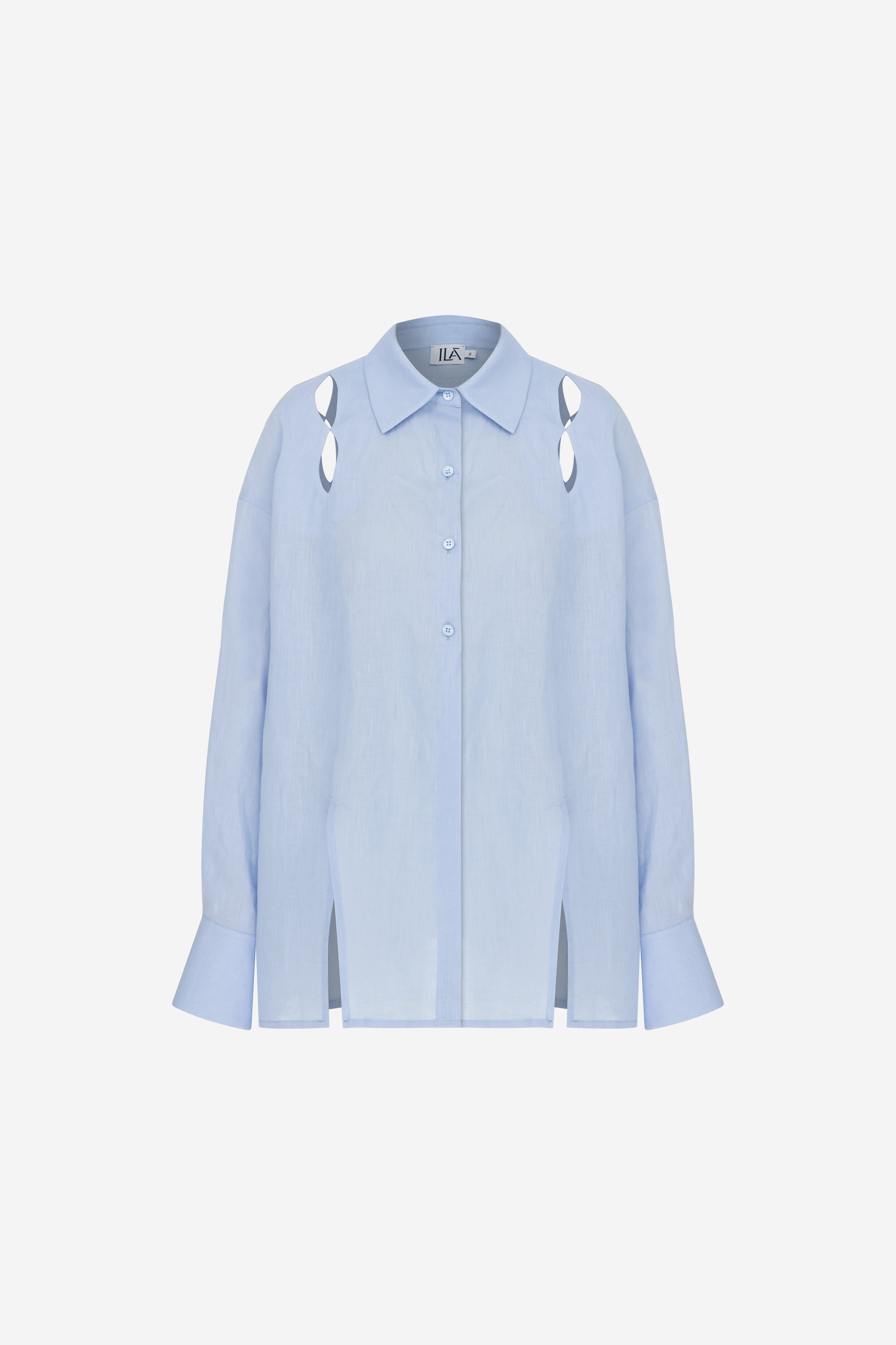 Alda - Linen Shirt With Cut Out Details