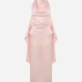 Mercy- Backless Satin Dress With Silk Organza Skirt