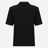 Ciara-Polo Neck T-Shirt in Black