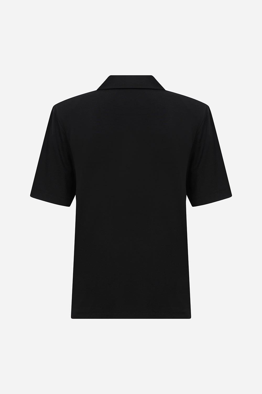Ciara-Polo Neck T-Shirt in Black