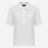 Ciara-Polo Neck T-Shirt in White