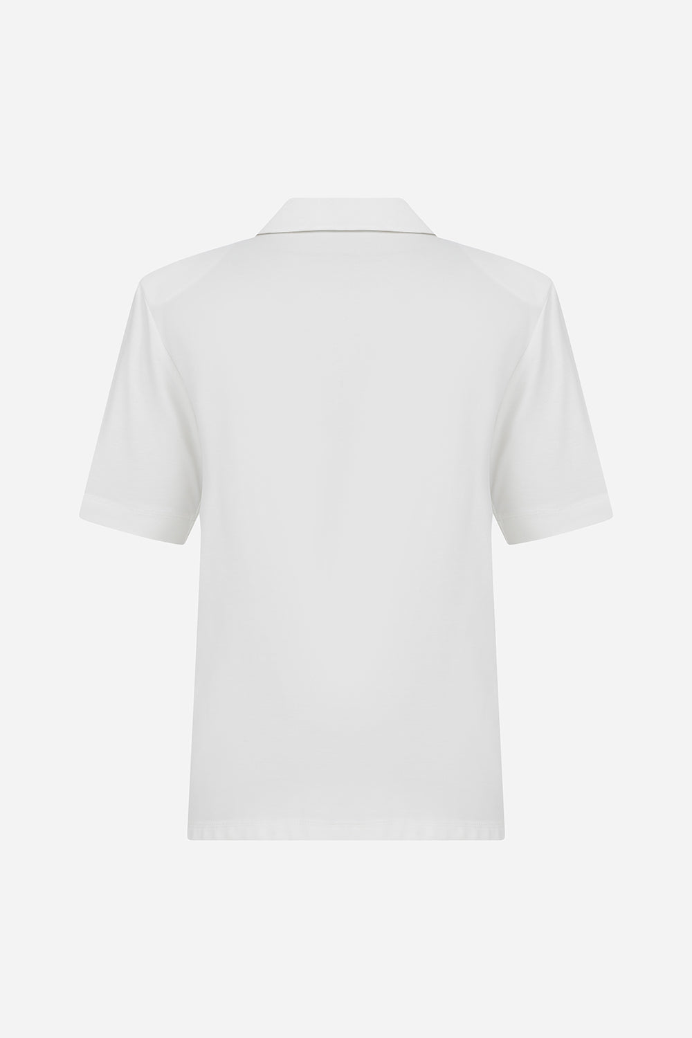 Ciara-Polo Neck T-Shirt in White