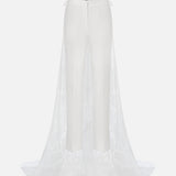 Petal-Lace Trousers With Train Detail