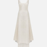 Soho-U-Neck Silk Shantung Dress