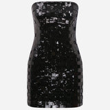 Vivian - Strapless Mini Sequin Dress With Hand Stitched Mirrors