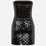 Vivian - Strapless Mini Sequin Dress With Hand Stitched Mirrors