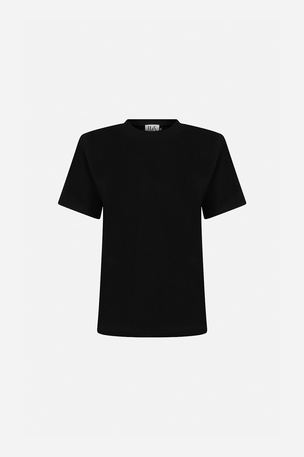 Alicia-T-Shirt With Shoulder Pads in Black