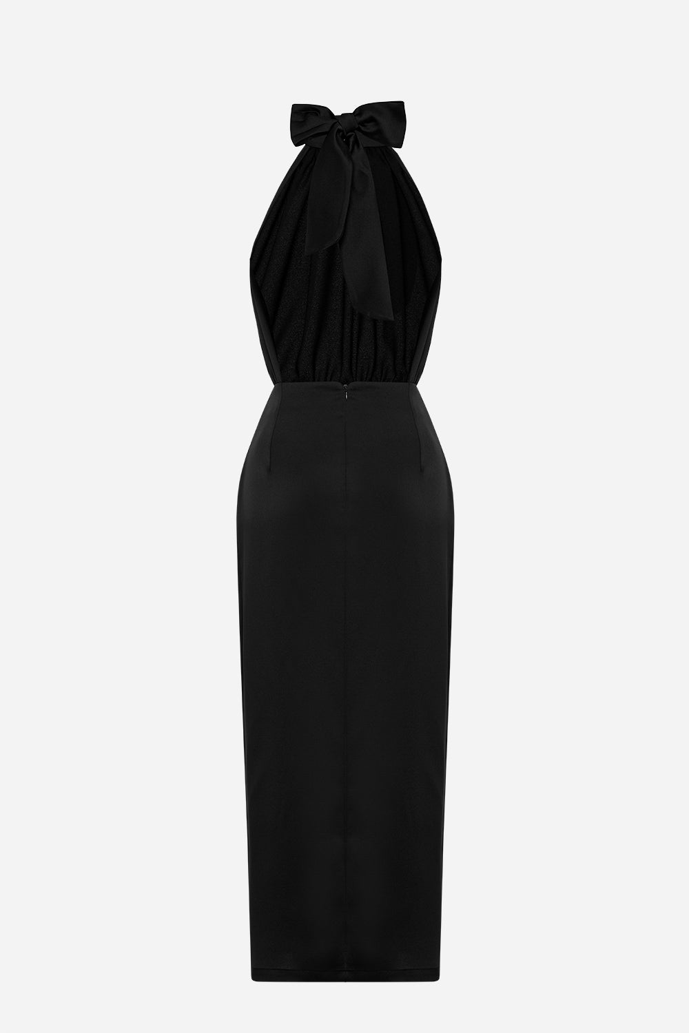 Amanda-Satin Wrap Up Dress With Open Back