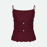 Cassie Open-Back Sequin Top in Burgundy Sequin