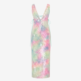 Stevie-V-Neck Gradient Sequin Side-Slit Maxi Dress