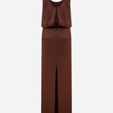 Hilda - U Neck Satin Maxi Dress