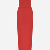 Lia - Satin Detailed Strapless Midi Dress