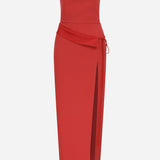 Lia - Satin Detailed Strapless Midi Dress